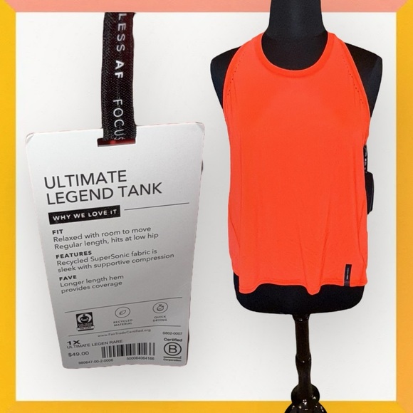 NWT ATHLETA x Allyson Felix Ultimate Legend Tank - Plus 1X Racing Red (Orange) - Picture 2 of 11